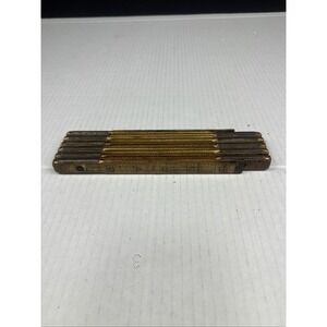 Lufkin Extension Rule 6 Ft. Folding Wood USA  72" + 6" Solid Brass Ruler Vtg